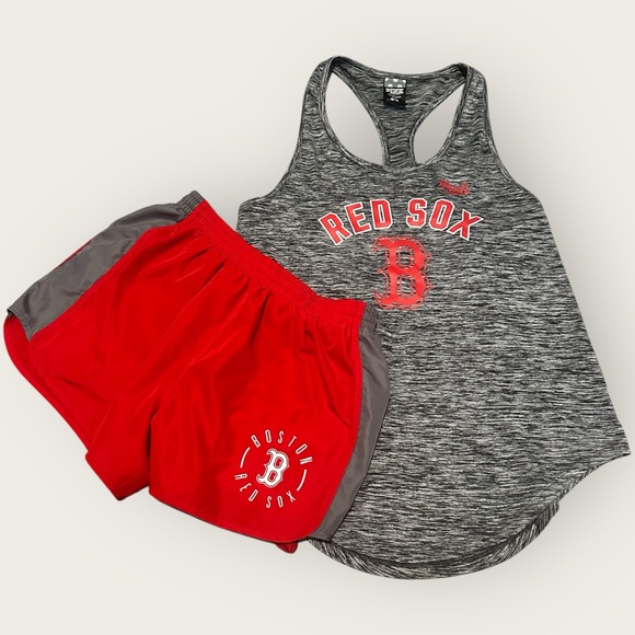 PINK Victoria's Secret Tops - Victoria’s Secret Pink Small MLB Boston Red Sox Tank Top Shorts Bundle